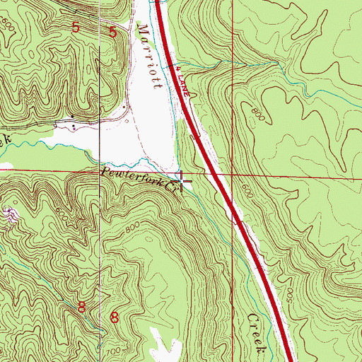 Topographic Map of Pewterfork Creek, AL