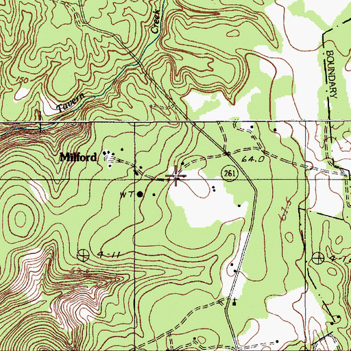 Topographic Map of Milford, SC