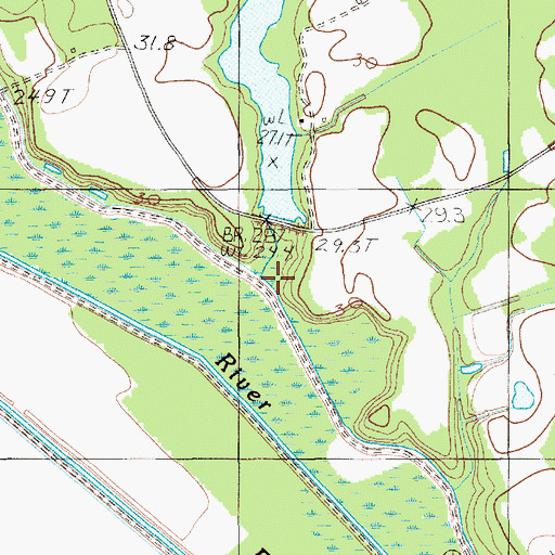 Topographic Map of Mill Branch, SC