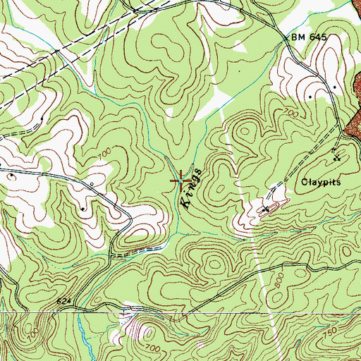 Topographic Map of Mill Creek, SC