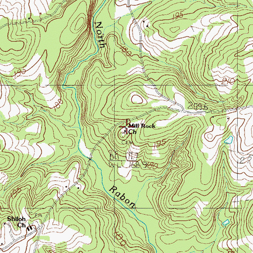 Topographic Map of Mill Rock Church, SC