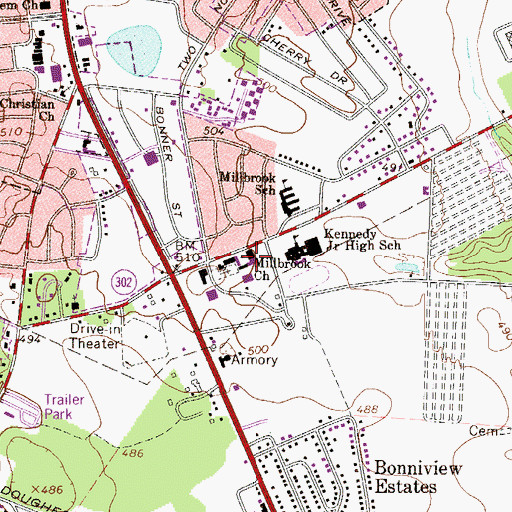 Topographic Map of Millbrook Baptist Church, SC