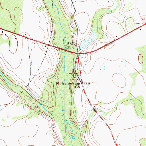 Topographic Map of Miller Swamp Church, SC