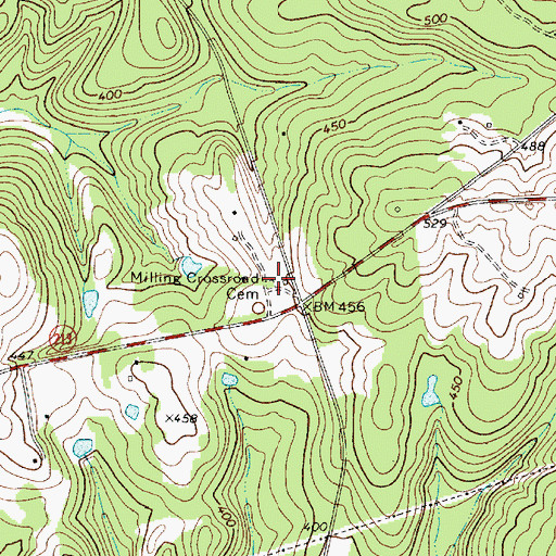 Topographic Map of Milling Crossroad Cemetery, SC
