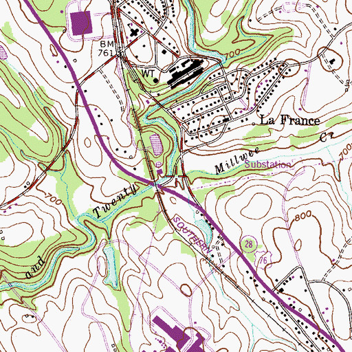 Topographic Map of Millwee Creek, SC