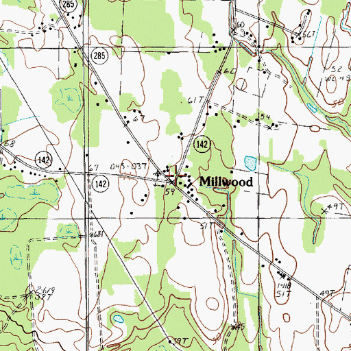 Topographic Map of Millwood, SC
