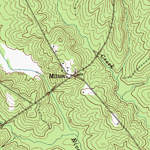 Topographic Map of Milton, SC