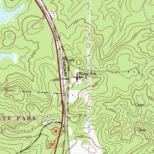 Topographic Map of Mims School Number 2, SC