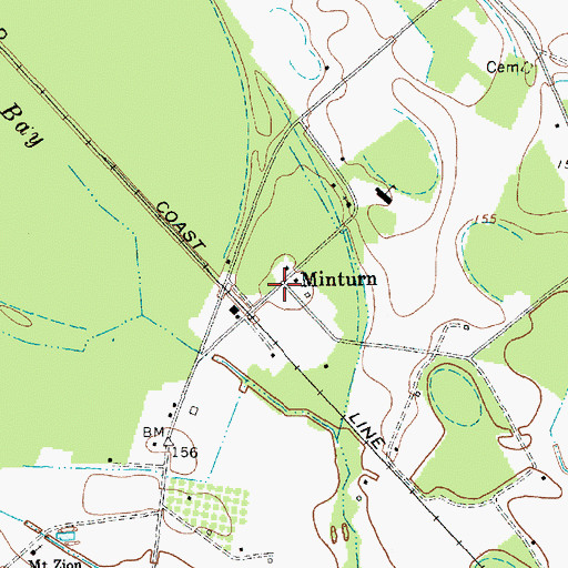 Topographic Map of Minturn, SC