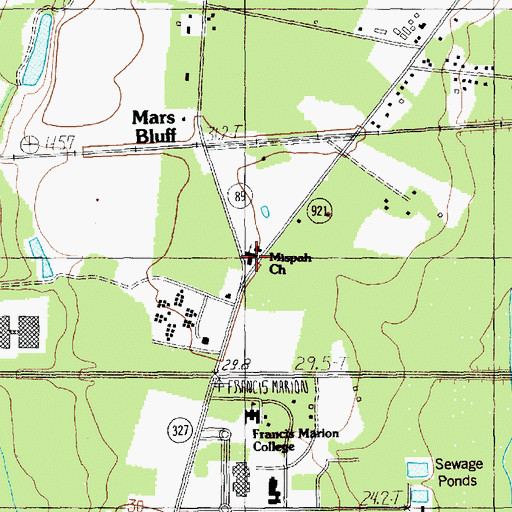 Topographic Map of Mispah Church, SC