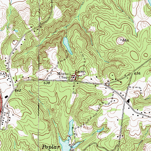 Topographic Map of Mitchell Chapel, SC