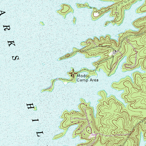 Topographic Map of Modoc Camp Area, SC