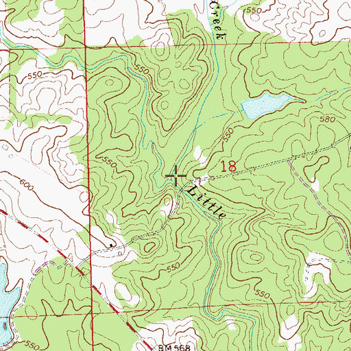 Topographic Map of Phelps Creek, AL
