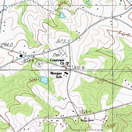 Topographic Map of Morgan Elementary School, SC