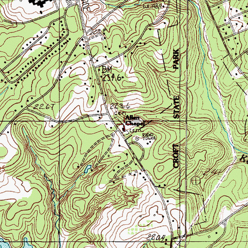 Topographic Map of Allen Chapel United Methodist Church, SC