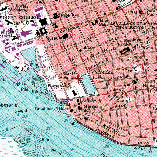 Topographic Map of Baker Hospital, SC