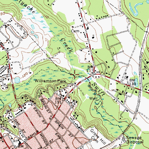 Topographic Map of Bellyache Creek, SC