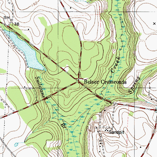 Topographic Map of Belser Crossroads, SC
