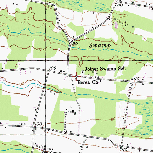 Topographic Map of Berea Church, SC