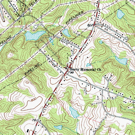 Topographic Map of Berry Memorial Church, SC