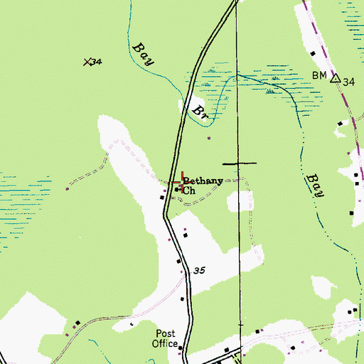 Topographic Map of Bethany Church, SC