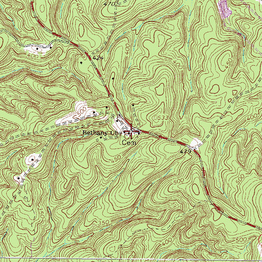 Topographic Map of Bethany Church, SC