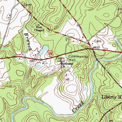 Topographic Map of Bethany Church, SC