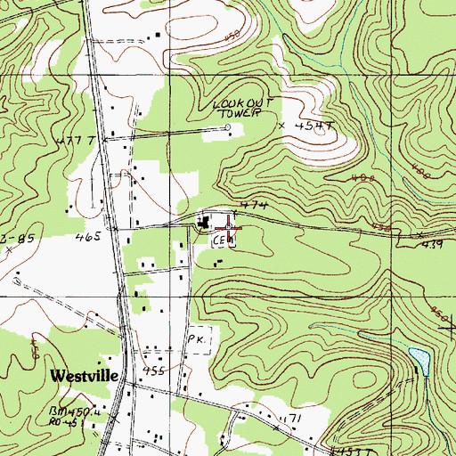 Topographic Map of Bethany Church, SC