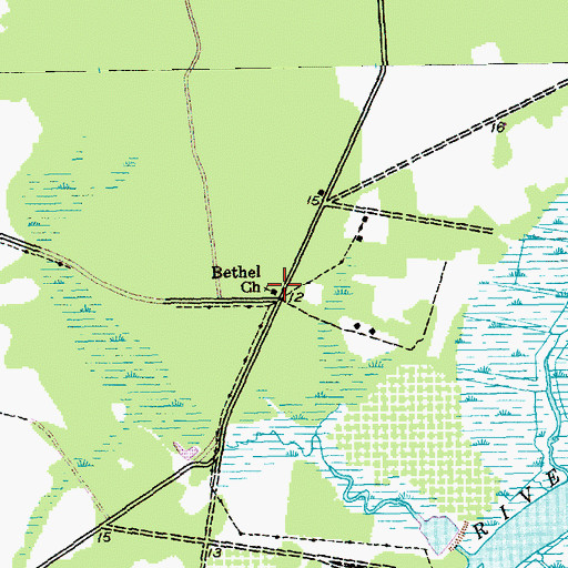 Topographic Map of Bethel Church, SC