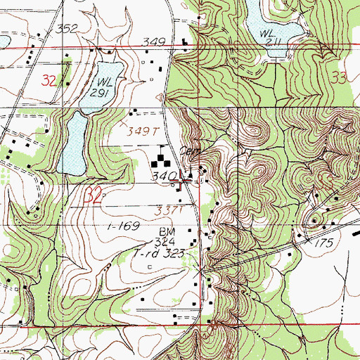 Topographic Map of Phillip Grove Church, AL