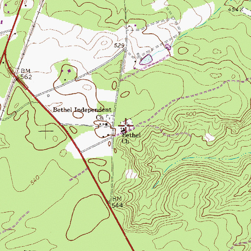 Topographic Map of Bethel Church, SC