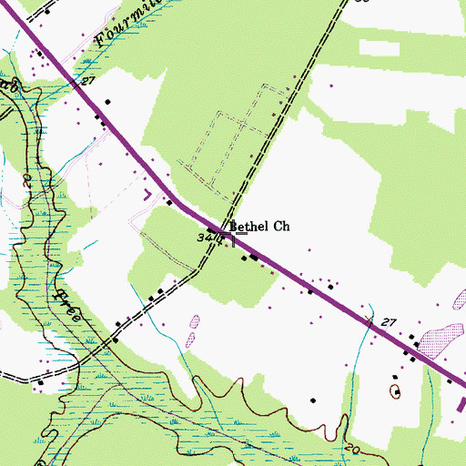 Topographic Map of Bethel Church, SC