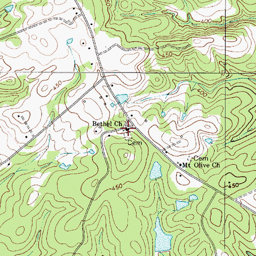 Topographic Map of Bethel Church, SC