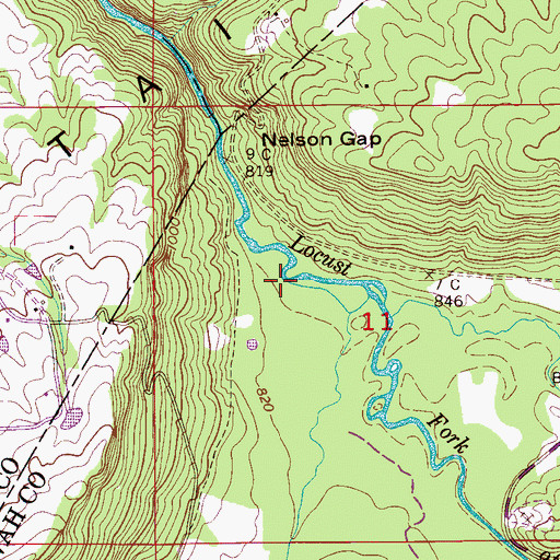 Topographic Map of Phillips Branch, AL