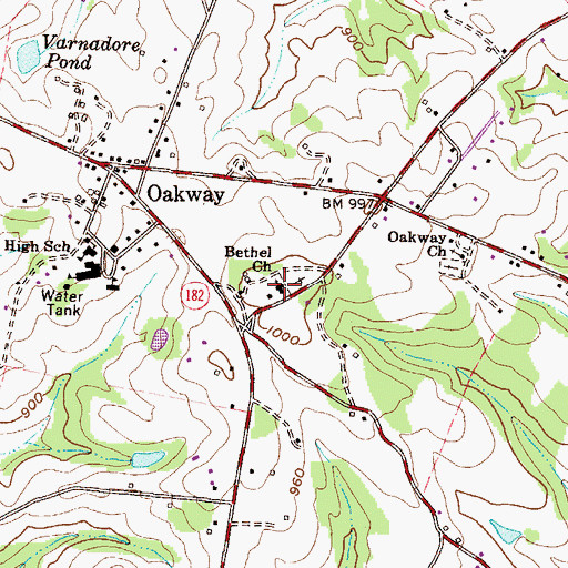 Topographic Map of Bethel Baptist Church, SC