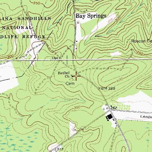 Topographic Map of Bethel Church, SC