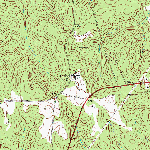 Topographic Map of Bethel Church, SC