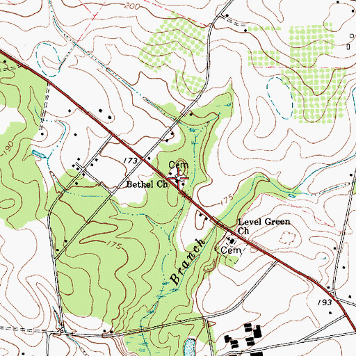 Topographic Map of Bethel Church, SC