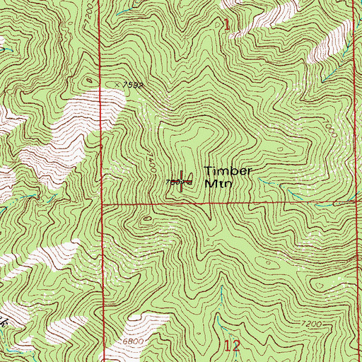 Topographic Map of Timber Mountain, AZ