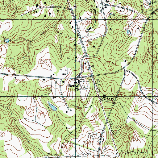 Topographic Map of Bethel Presbyterian Church, SC