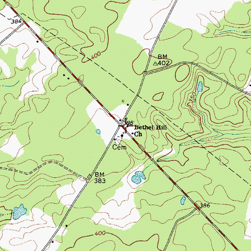 Topographic Map of Bethel Hill Church, SC
