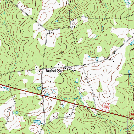 Topographic Map of Bethel Number 1 Church, SC