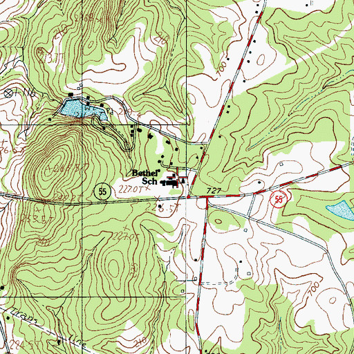 Topographic Map of Bethel School, SC