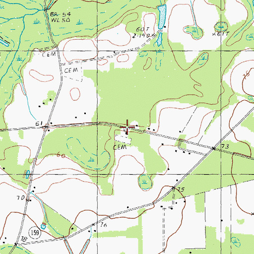 Topographic Map of Bethesda Church, SC