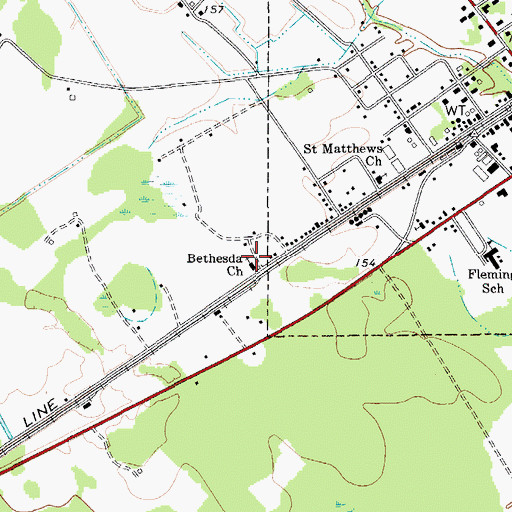 Topographic Map of Bethesda Church, SC