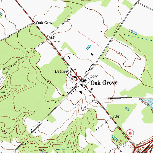 Topographic Map of Bethesda Church, SC