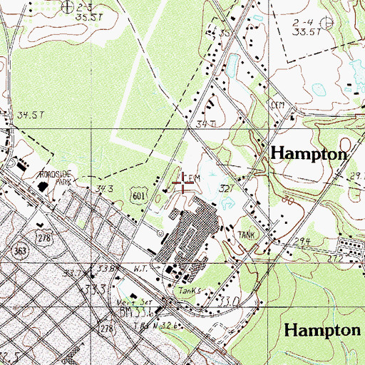 Topographic Map of Bethlehem Church, SC