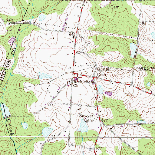 Topographic Map of Bethlehem Church, SC