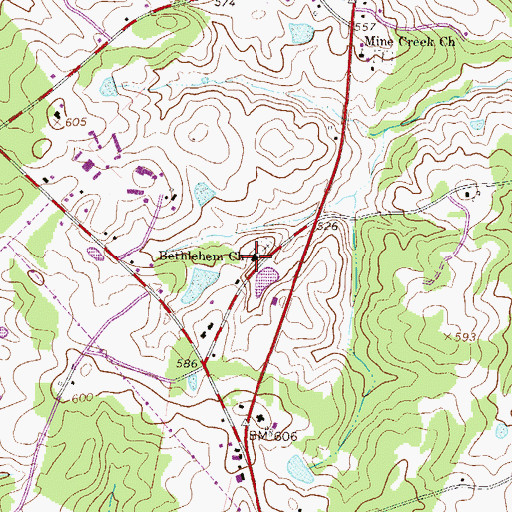 Topographic Map of Bethlehem Church, SC