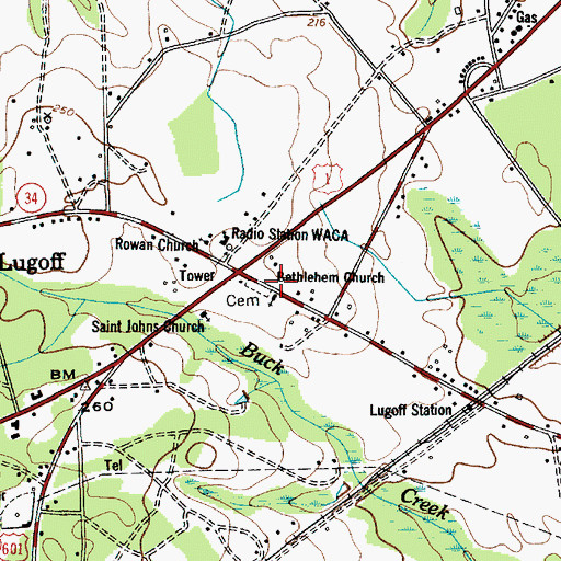 Topographic Map of Bethlehem Church, SC